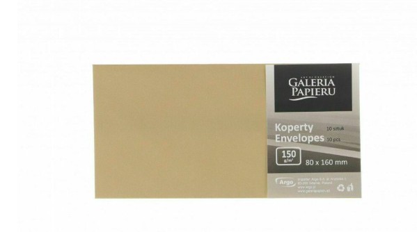 Koperta 80x160 mm Pearl złoty K 150g 10szt Argo 280494